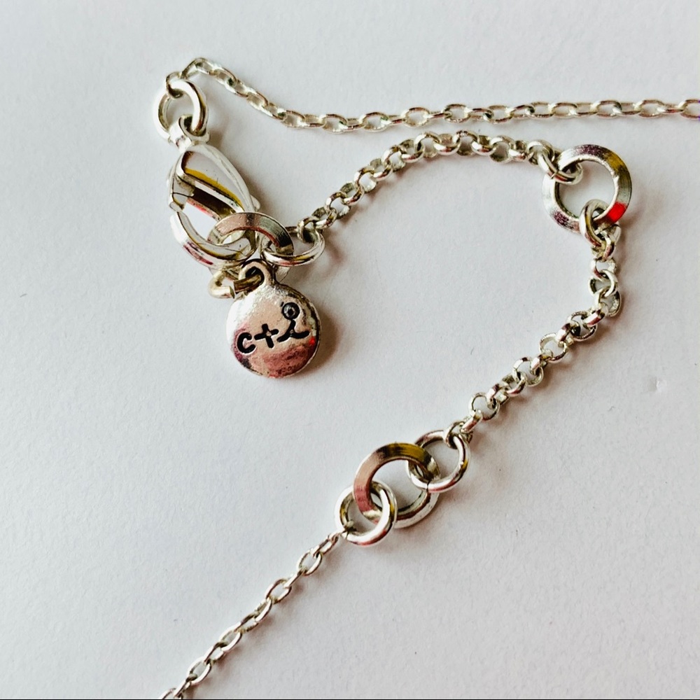 Silver Tone Geometric Interlocking Circle Necklace - image 5